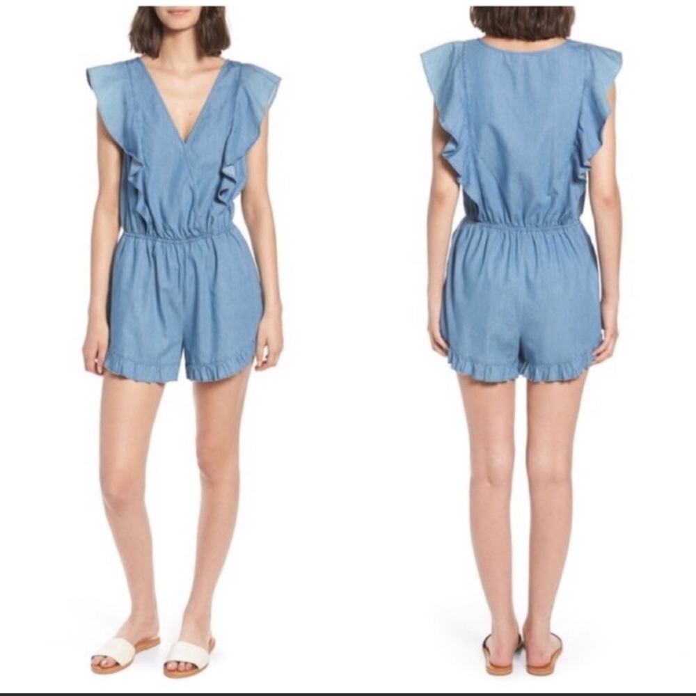 Mimi Chica Ruffle Sleeve Romper